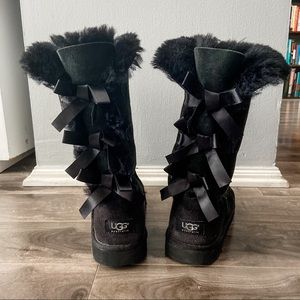 Black UGG Bailey Bow Boots (Tall)